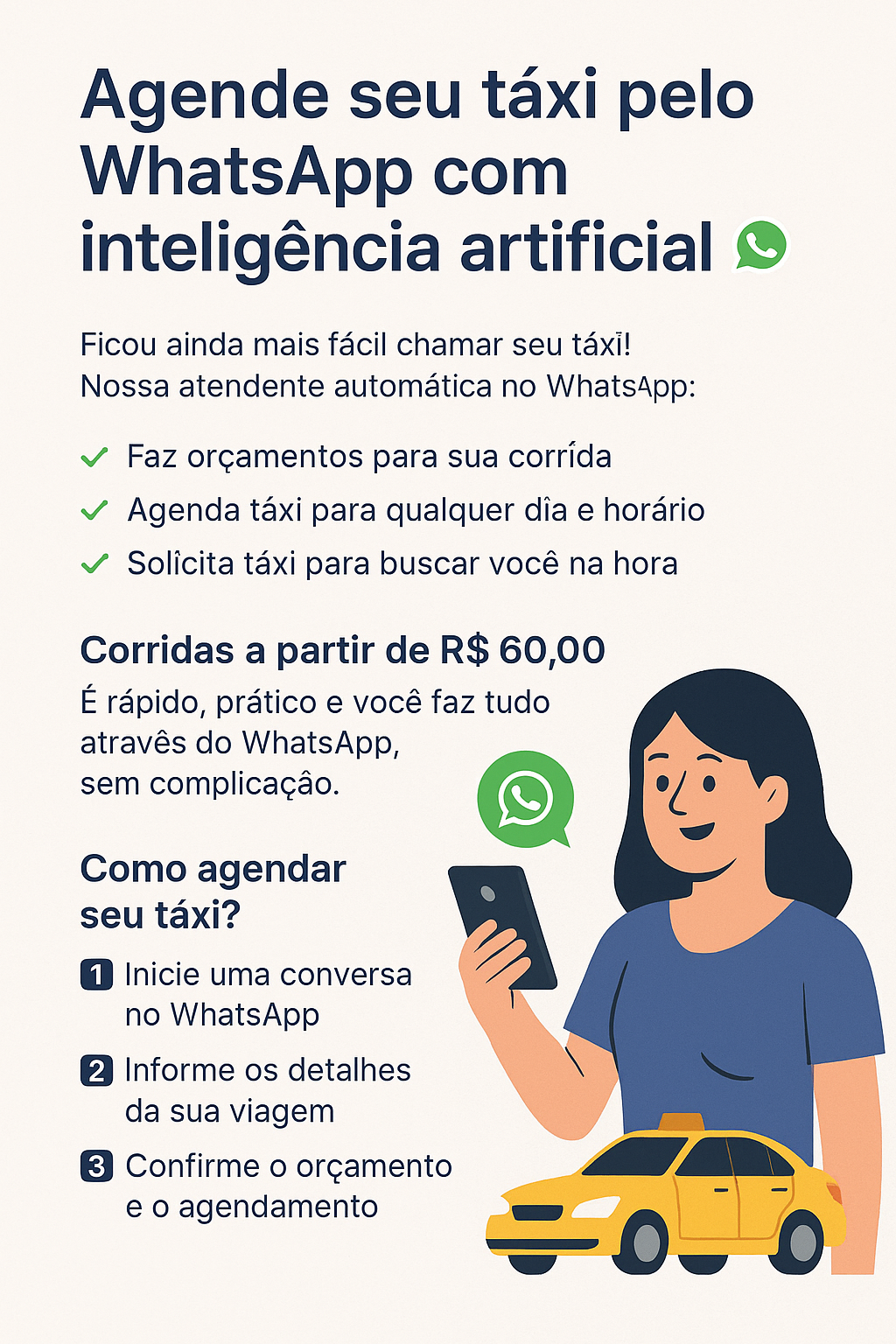Agende seu táxi pelo WhatsApp com inteligência artificial ð¤ð